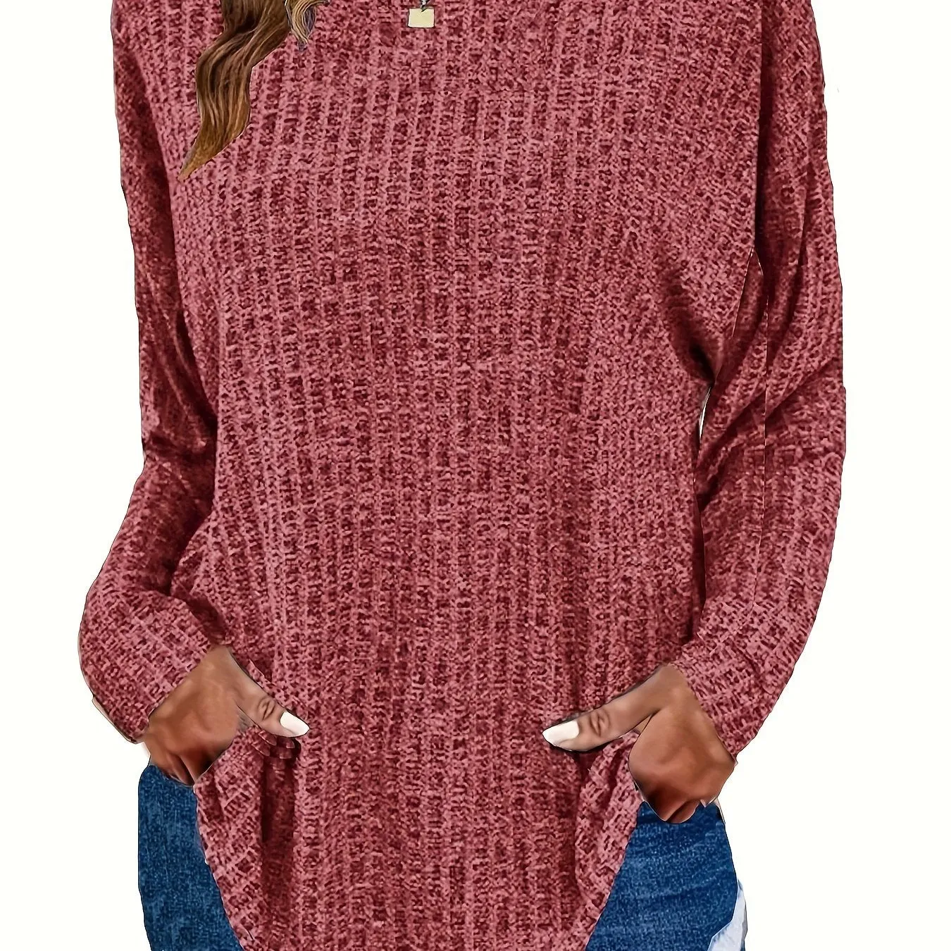 Plus Size Solid Ribbed Sweater - Versatile Chic for Every Occasion