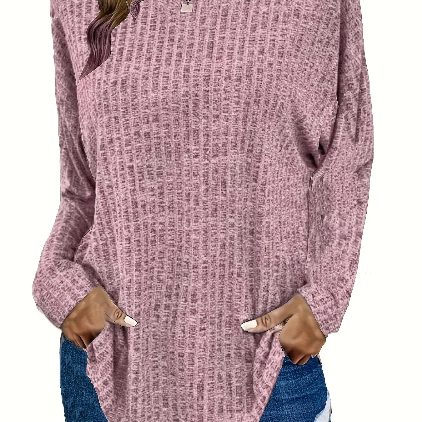 Plus Size Solid Ribbed Sweater - Versatile Chic for Every Occasion