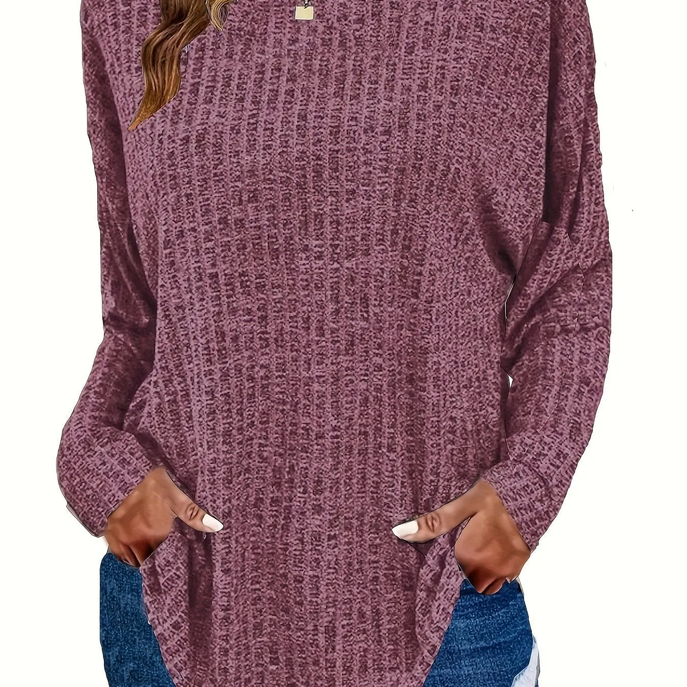 Plus Size Solid Ribbed Sweater - Versatile Chic for Every Occasion