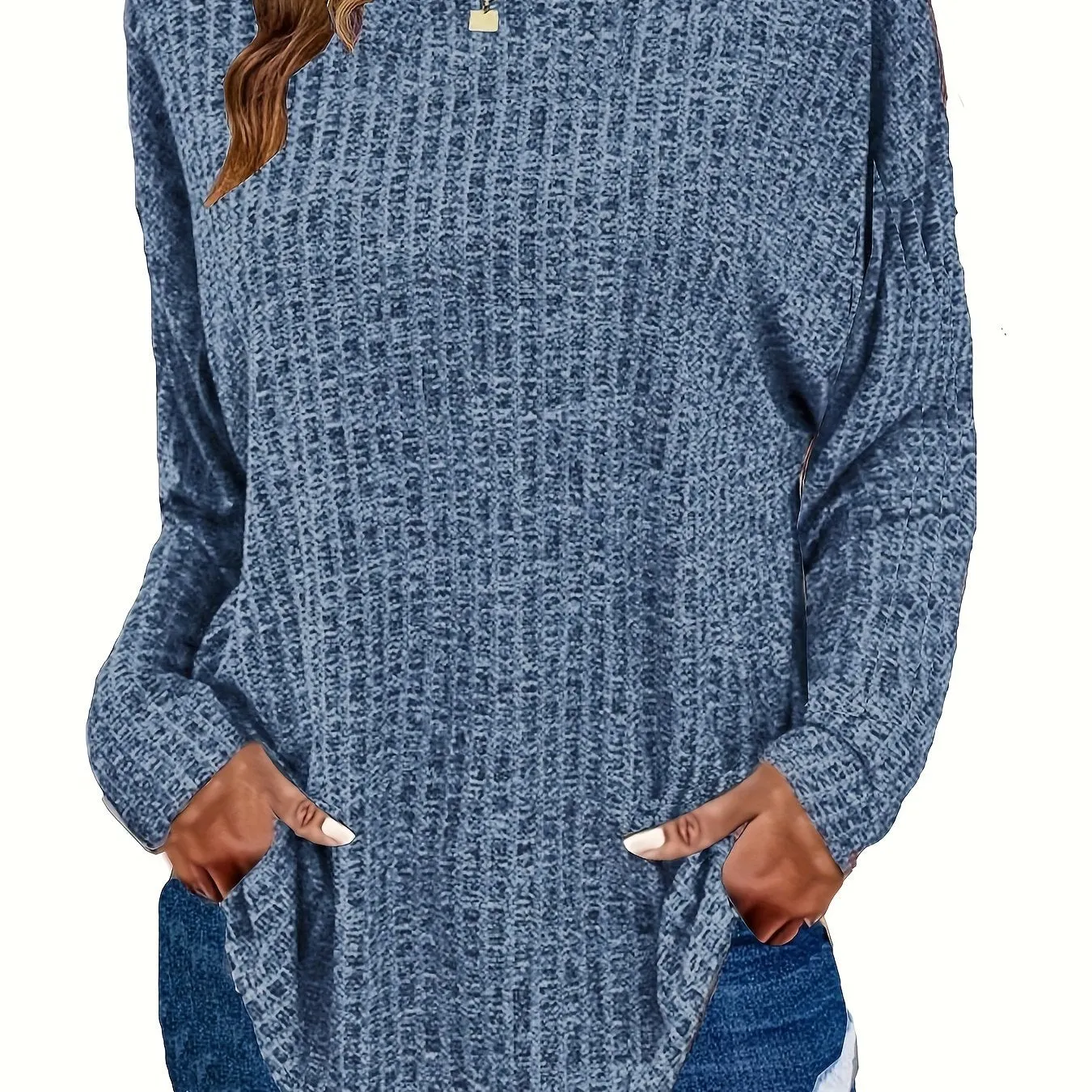 Plus Size Solid Ribbed Sweater - Versatile Chic for Every Occasion