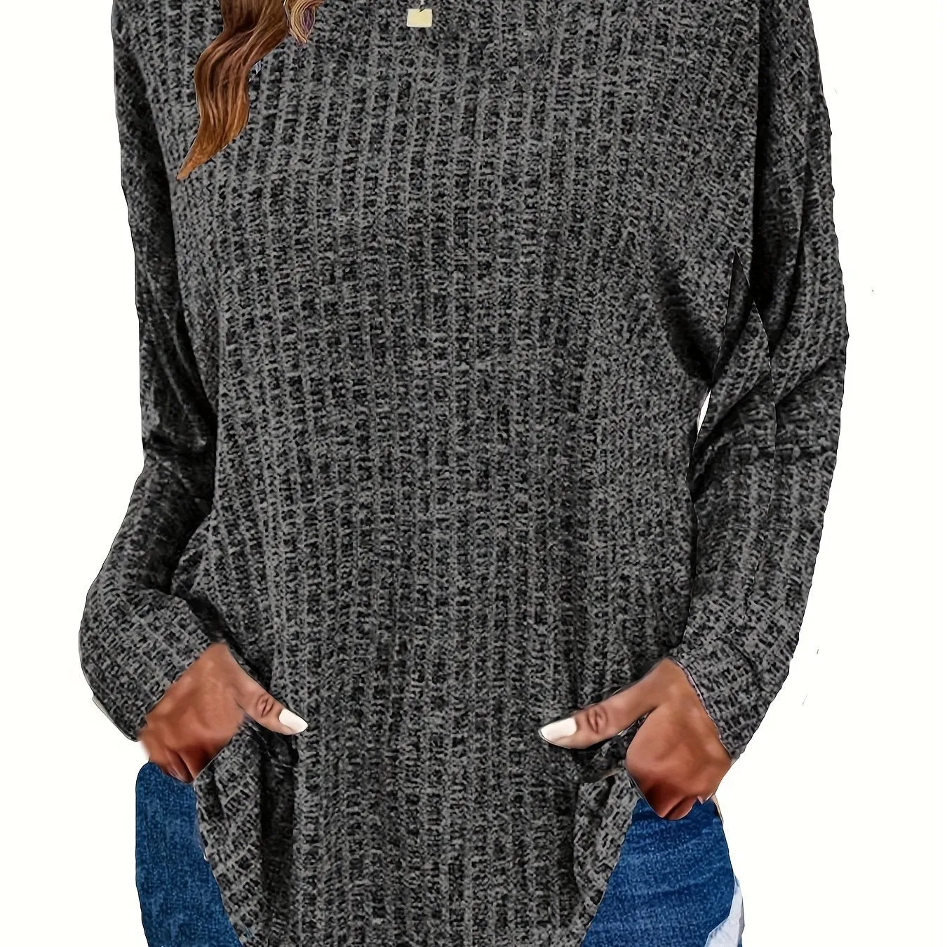 Plus Size Solid Ribbed Sweater - Versatile Chic for Every Occasion