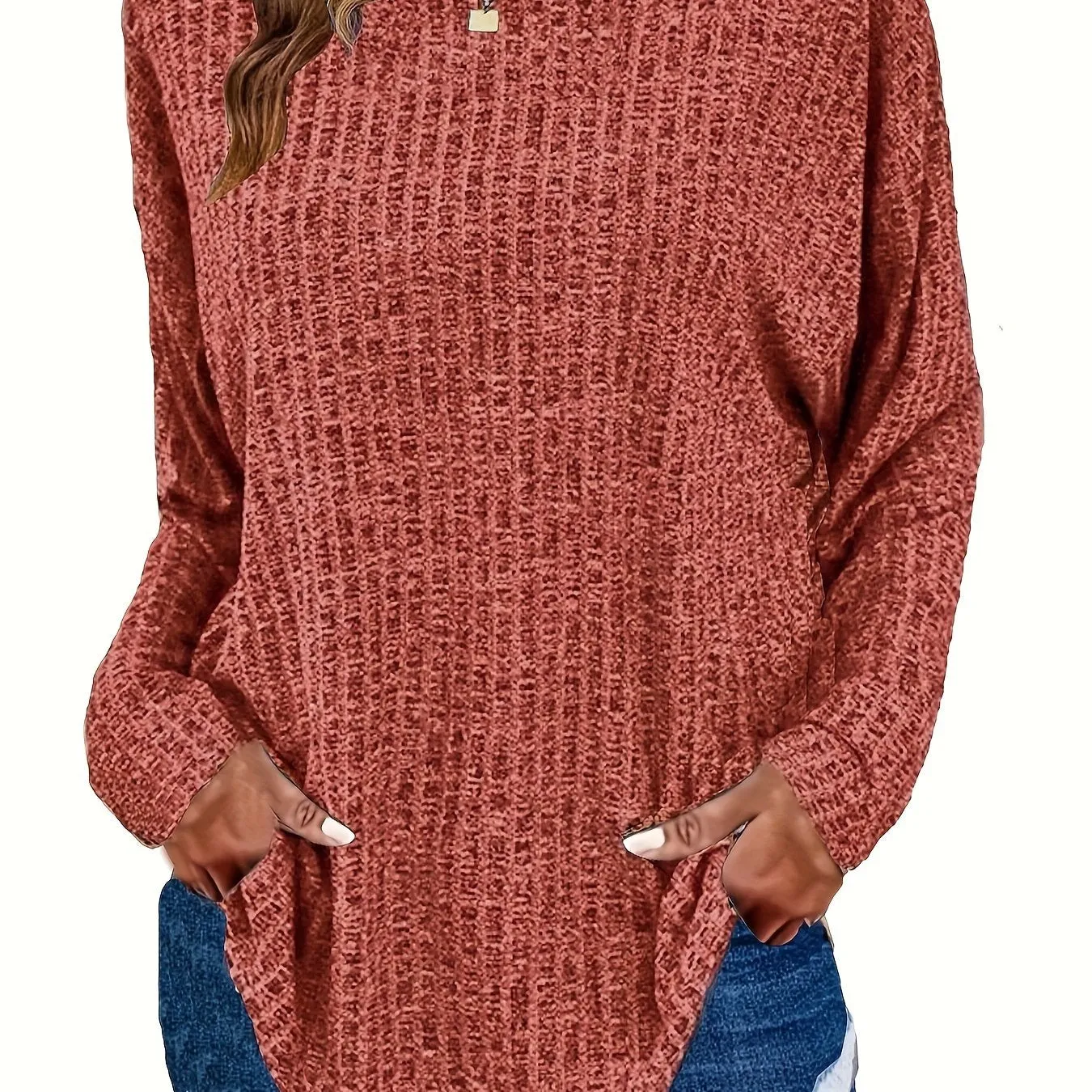 Plus Size Solid Ribbed Sweater - Versatile Chic for Every Occasion