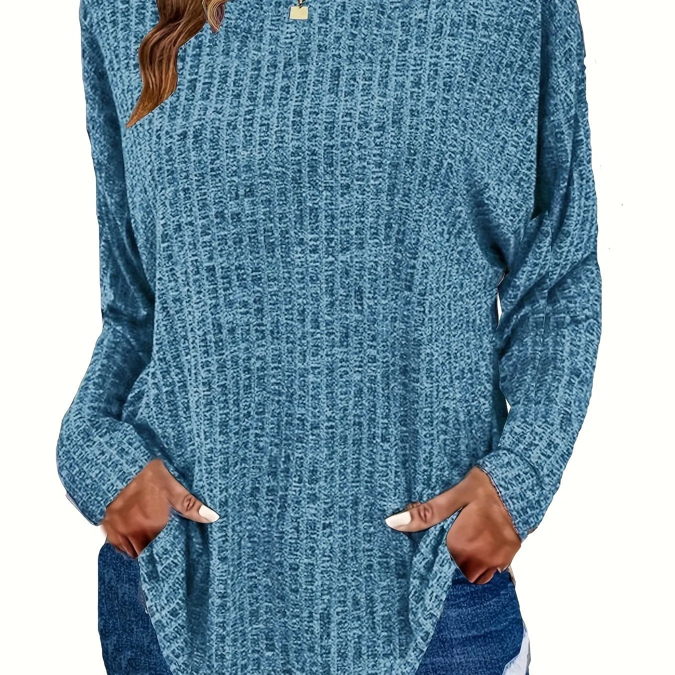 Plus Size Solid Ribbed Sweater - Versatile Chic for Every Occasion