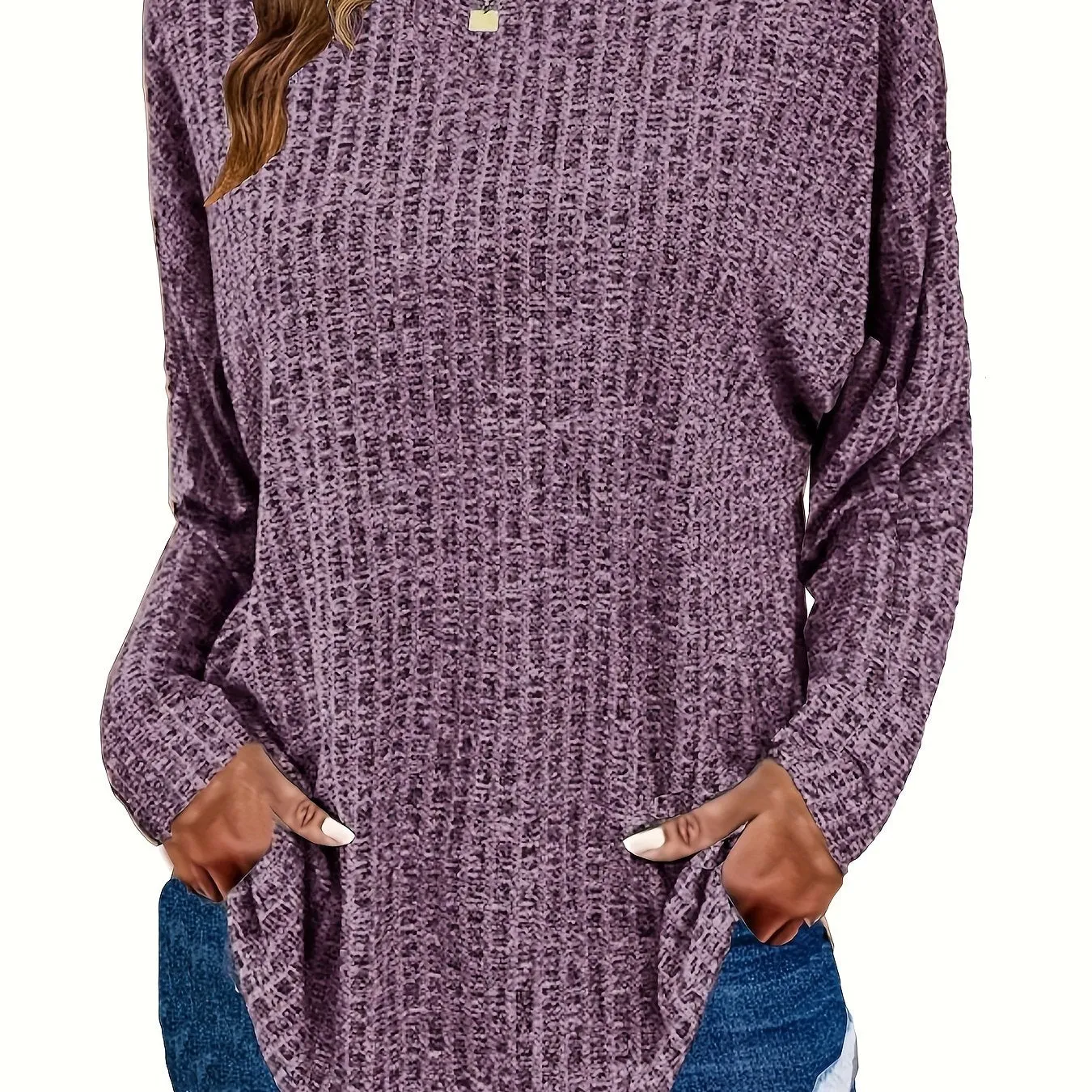 Plus Size Solid Ribbed Sweater - Versatile Chic for Every Occasion