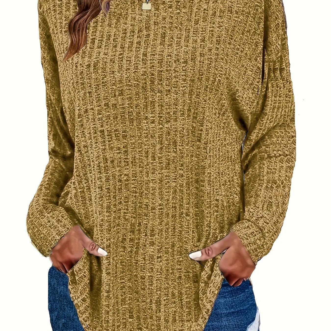 Plus Size Solid Ribbed Sweater - Versatile Chic for Every Occasion