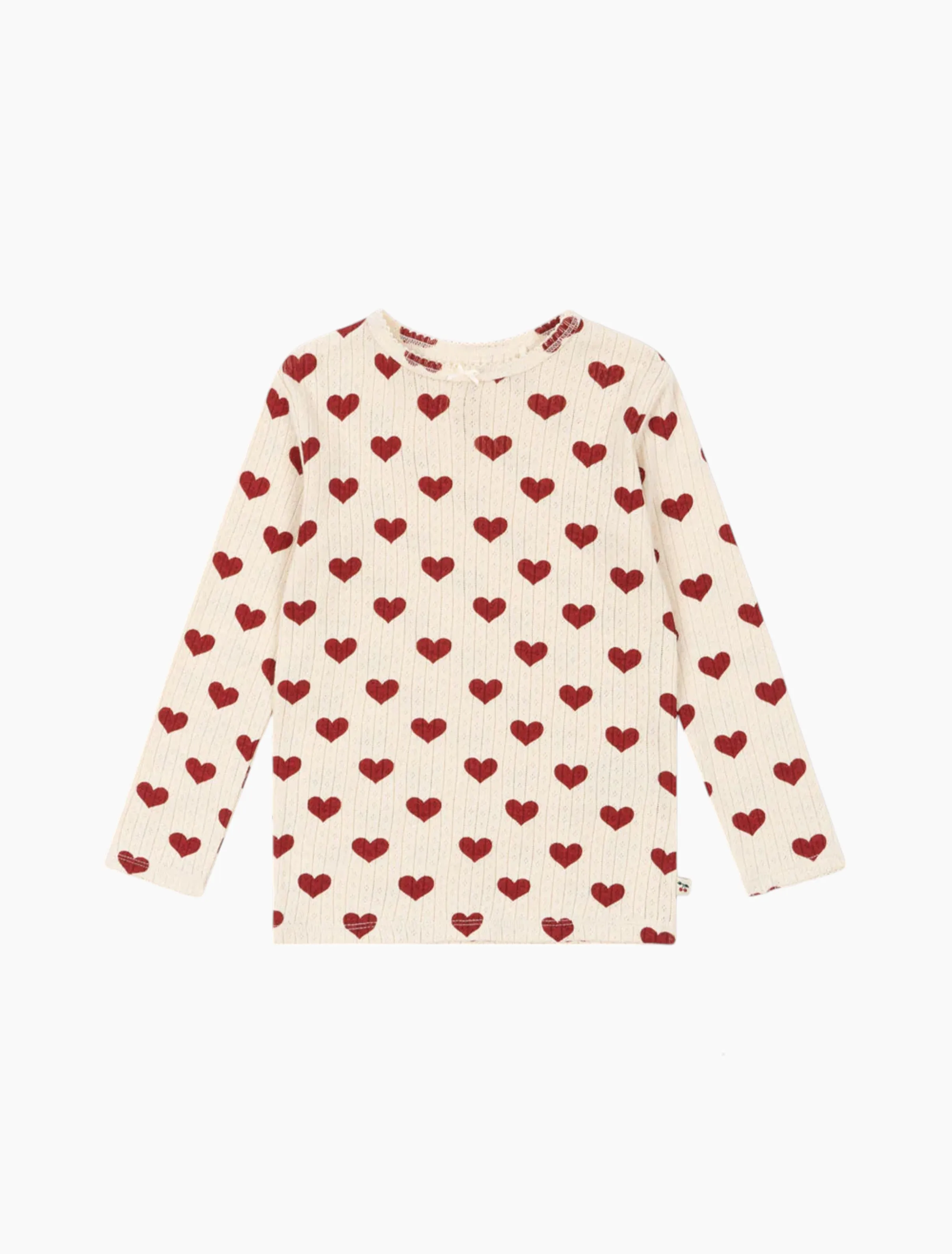 Pointelle Minnie Top in Amour Rouge