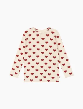 Pointelle Minnie Top in Amour Rouge