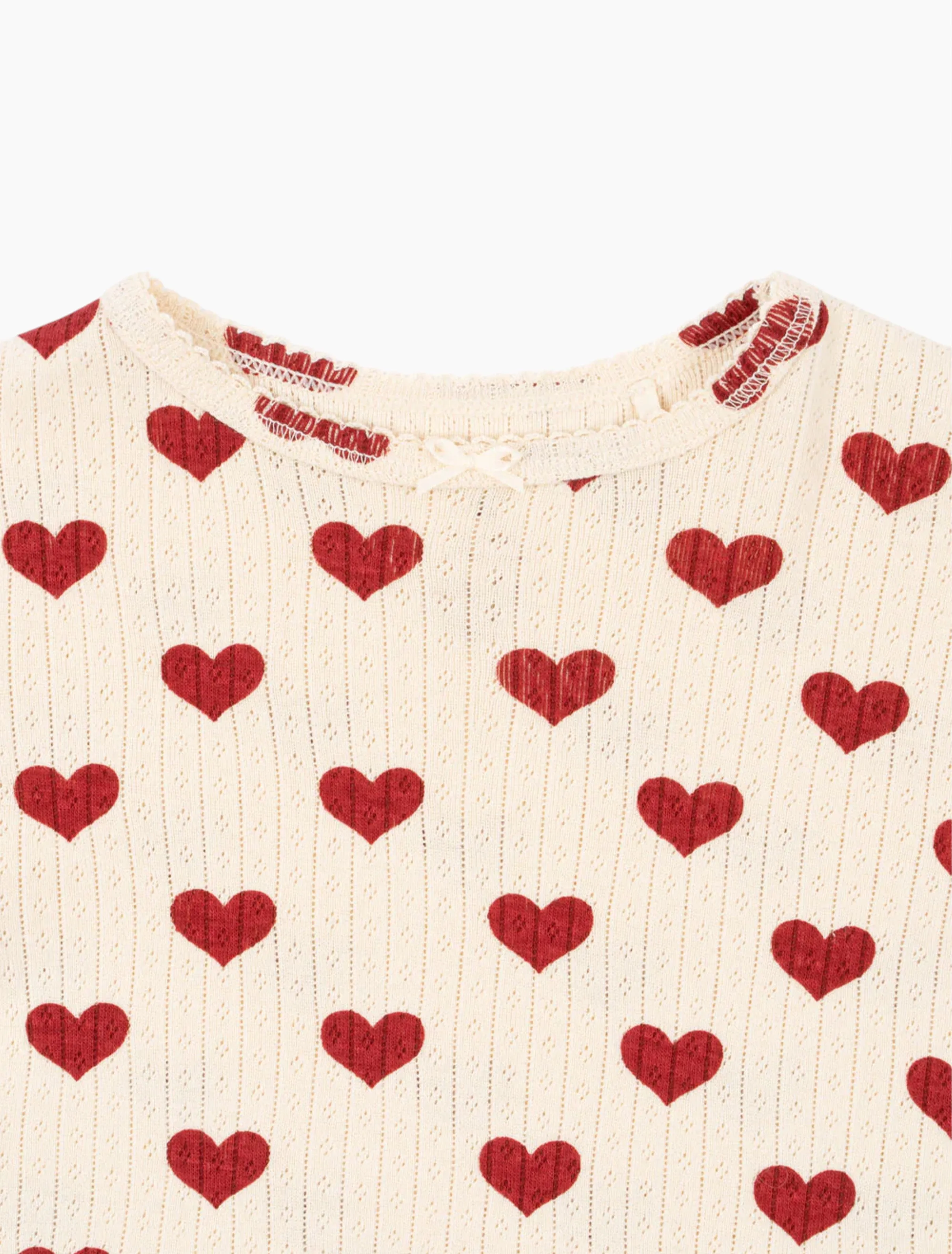 Pointelle Minnie Top in Amour Rouge