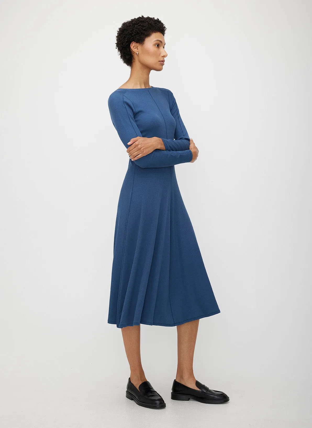 Poise High Neck V-Back Dress