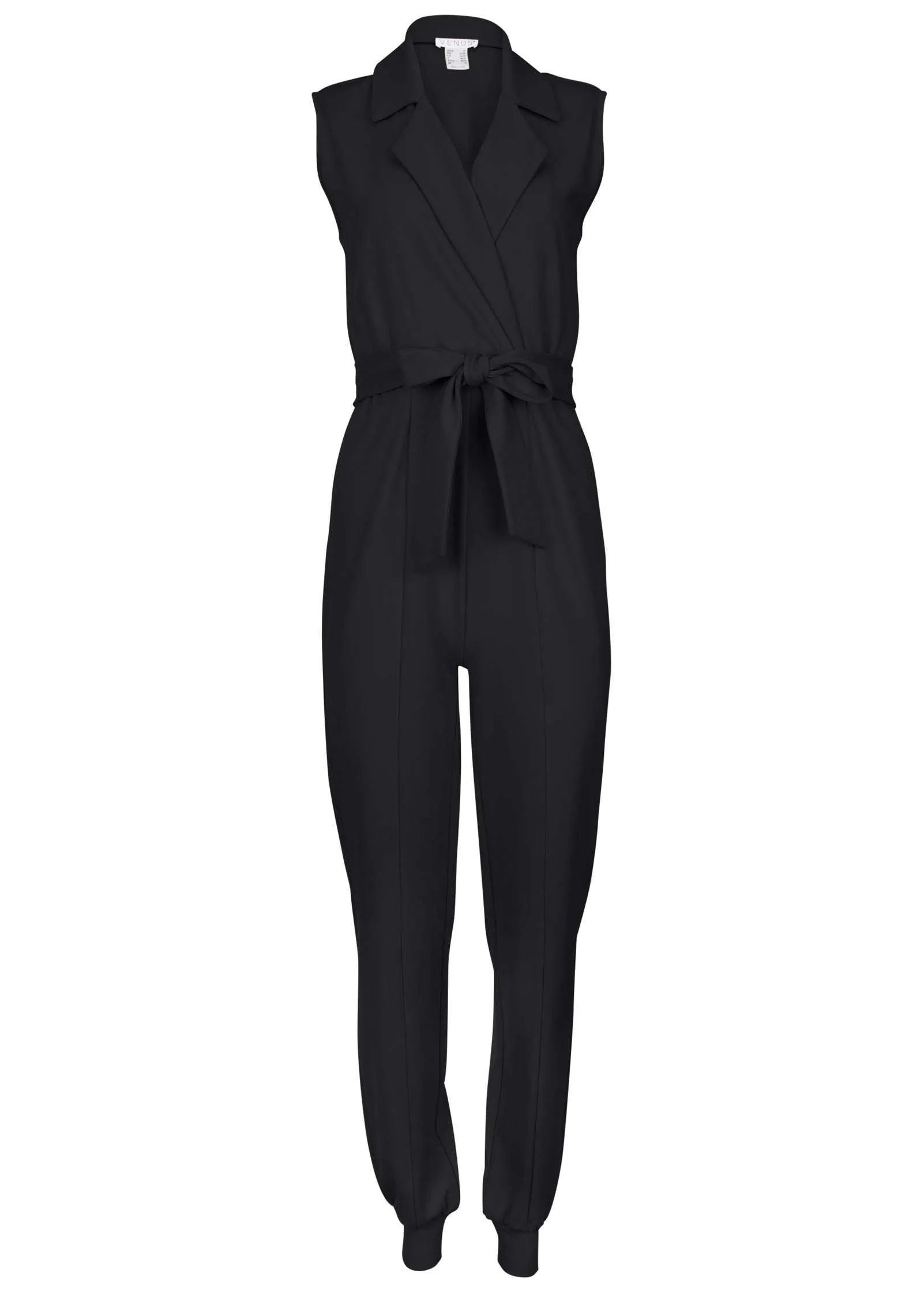 Ponte Collar Jumpsuit - Black