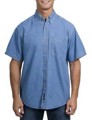 Port Authority - Short Sleeve Denim Shirt. S500