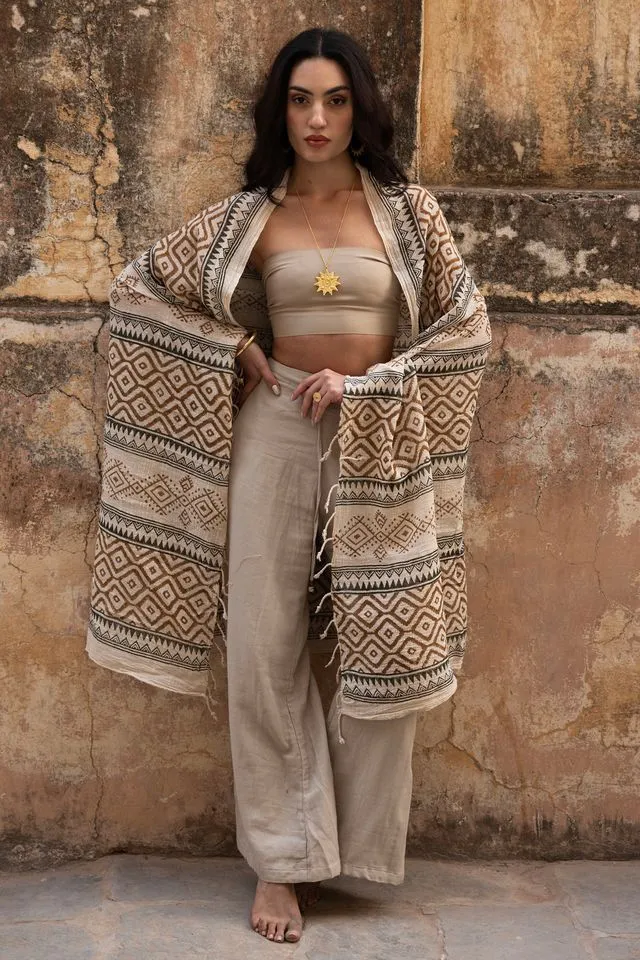 Raja Slub Scarf - Beige