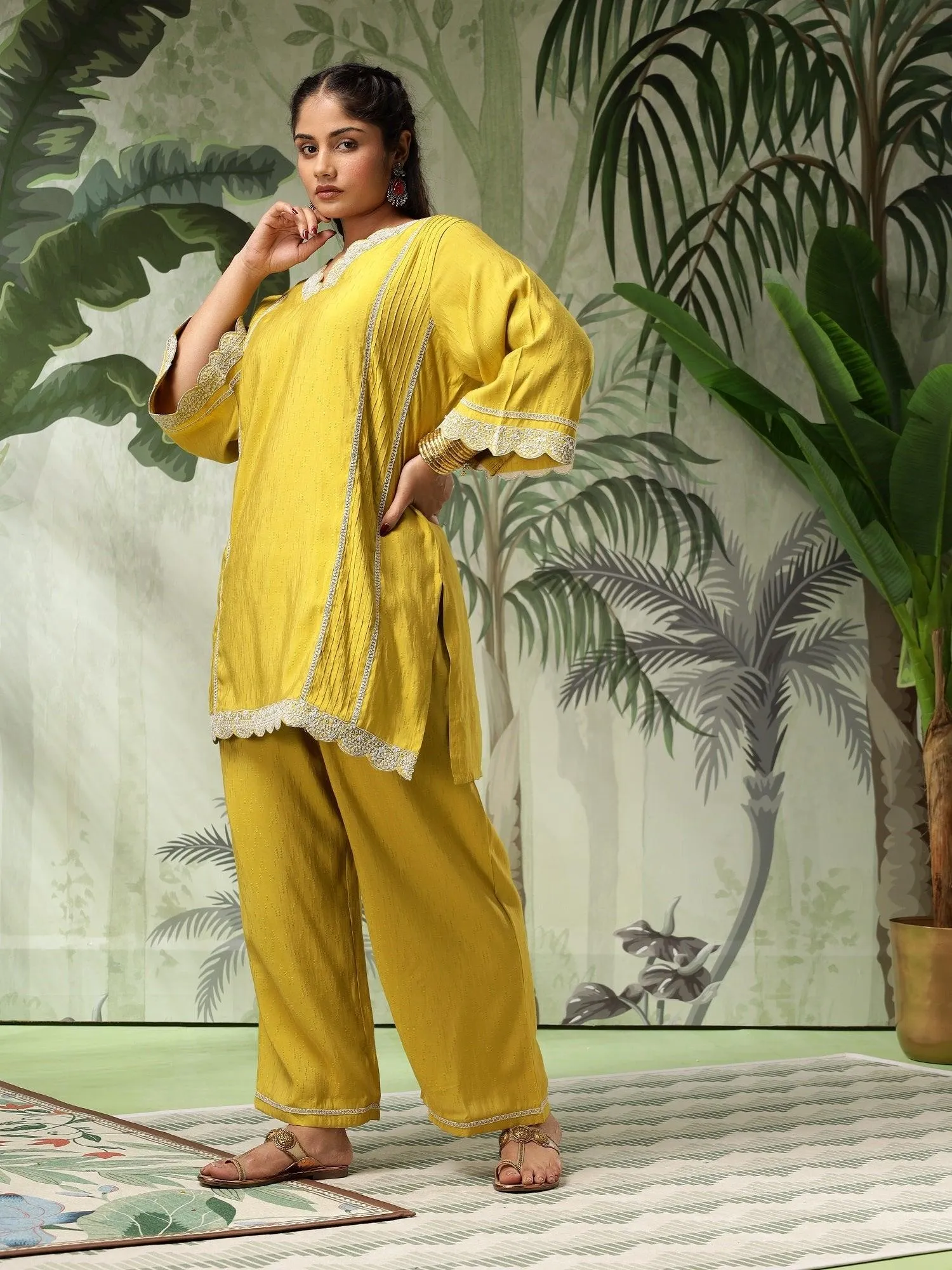 Rashi Lime Green Co-ord Set (Plus Size)