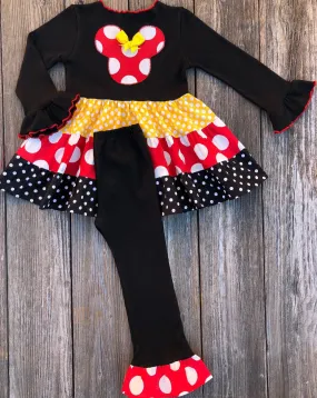 Red Yellow Minnie Mouse Outfit