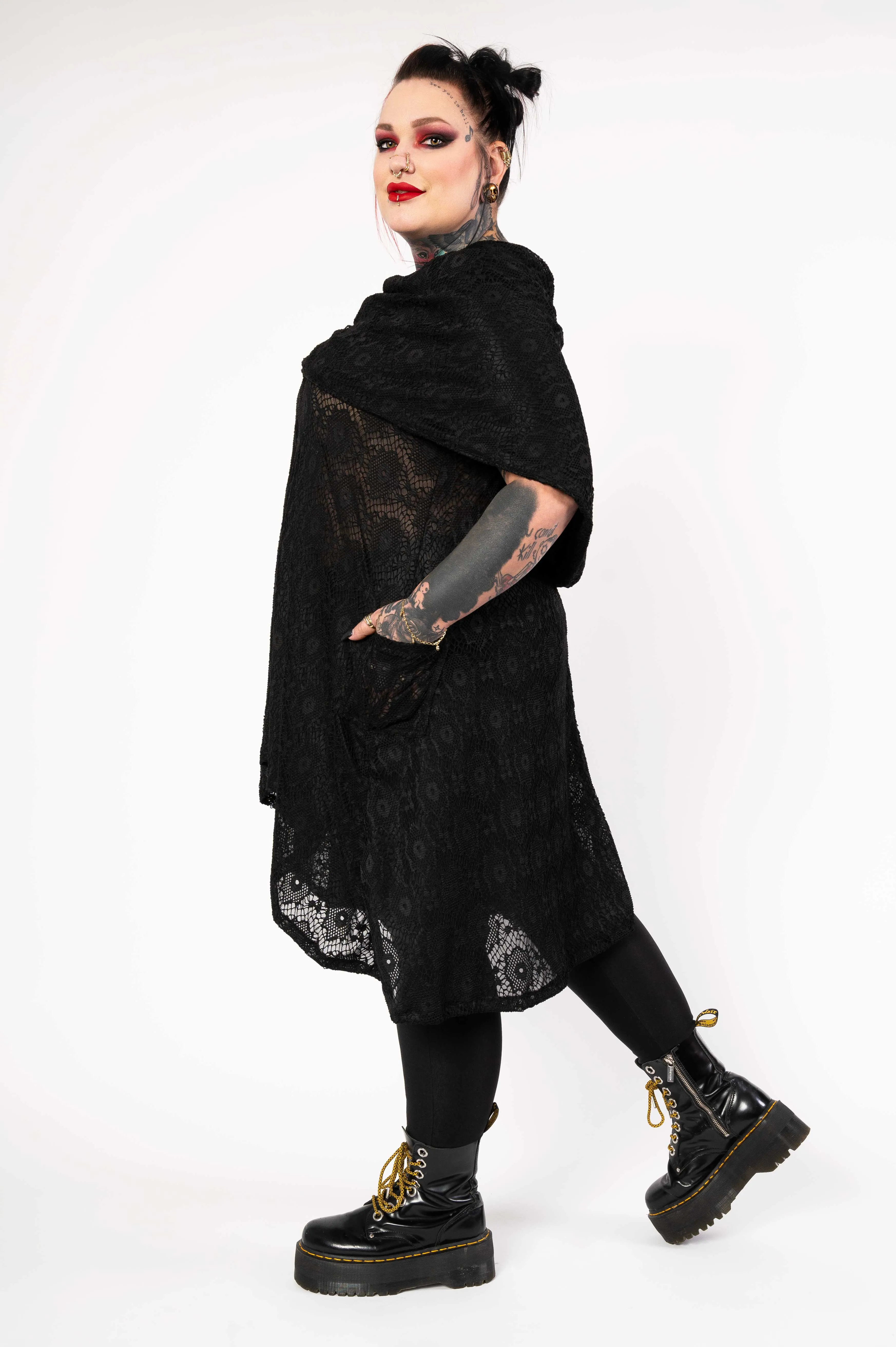 Rituel tunic - black floral mesh