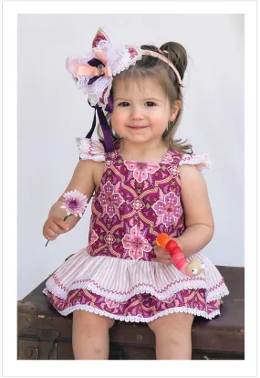 Romper pdf sewing pattern, baby & toddler romper TINKERBELLE ROMPER  sizes 3 months to 3 years.