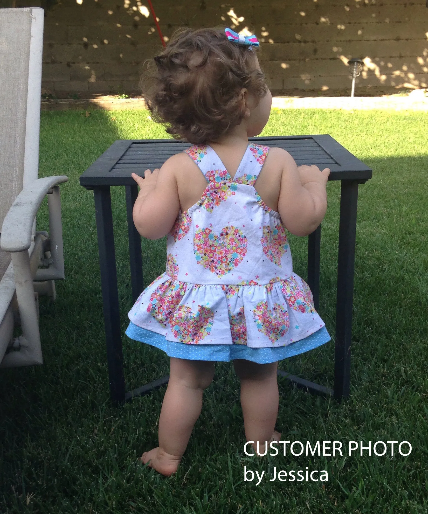 Romper pdf sewing pattern, baby & toddler romper TINKERBELLE ROMPER  sizes 3 months to 3 years.