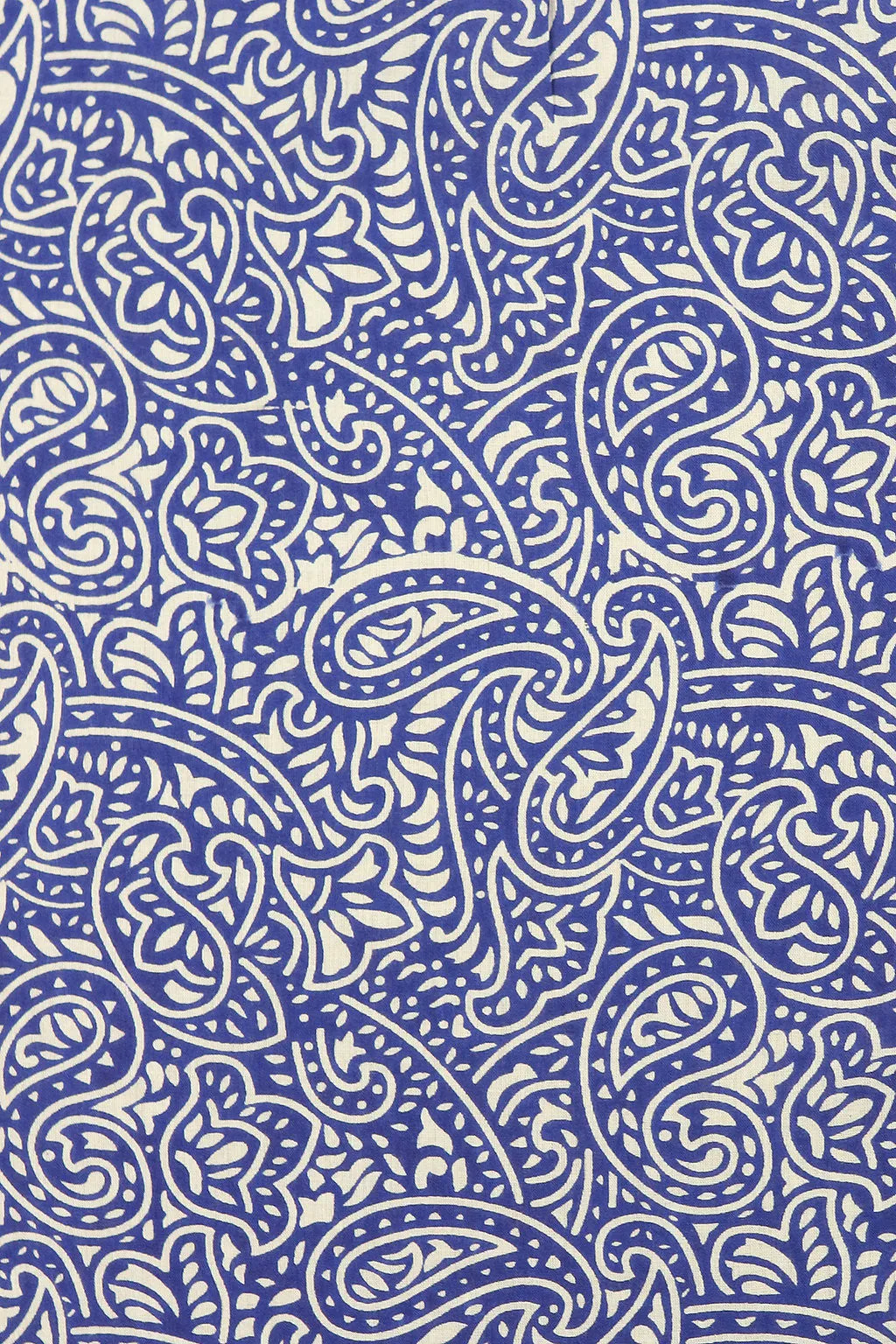 Royal Blue and White Paisley Button Down Shirt