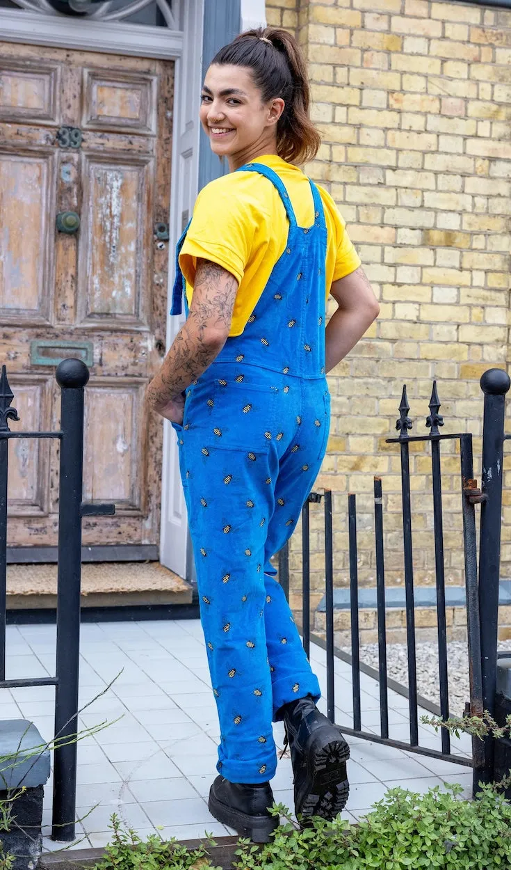 Run and Fly Blue Bee Cord Dungarees