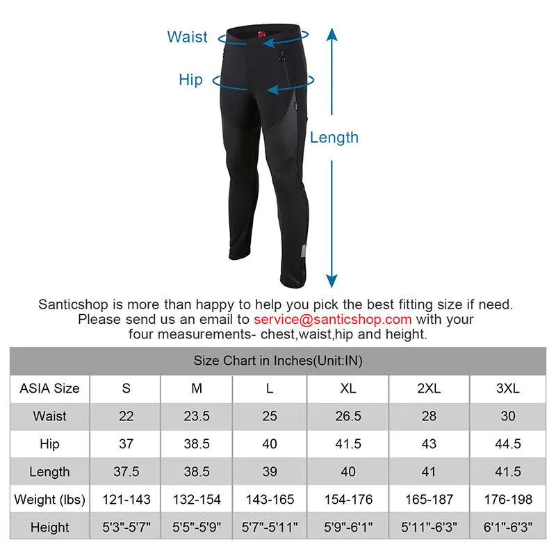 Santic James Ⅱ Black Men Cycling Pants with fleece