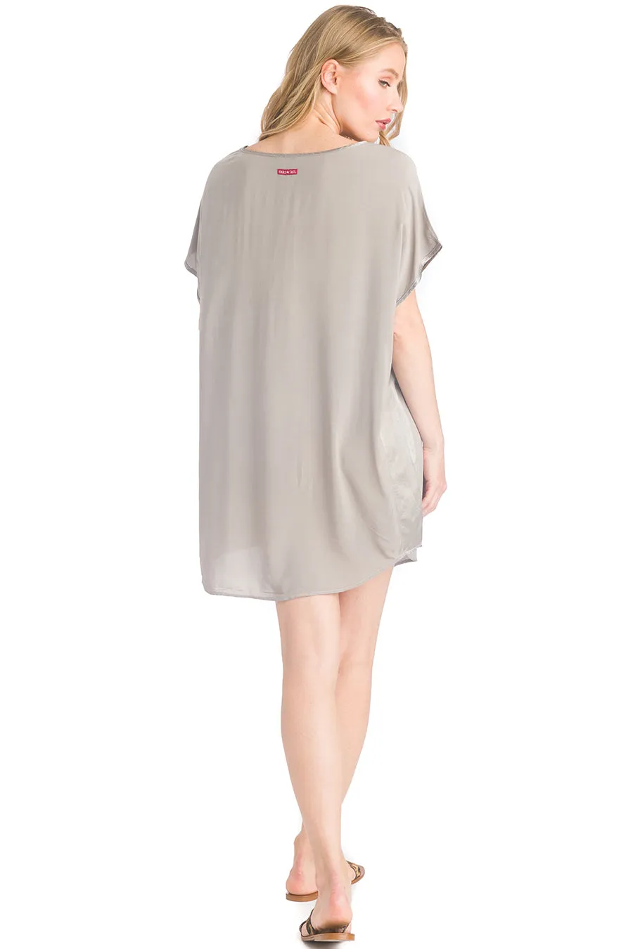 Satin Inset V Neck Tunic/Dress