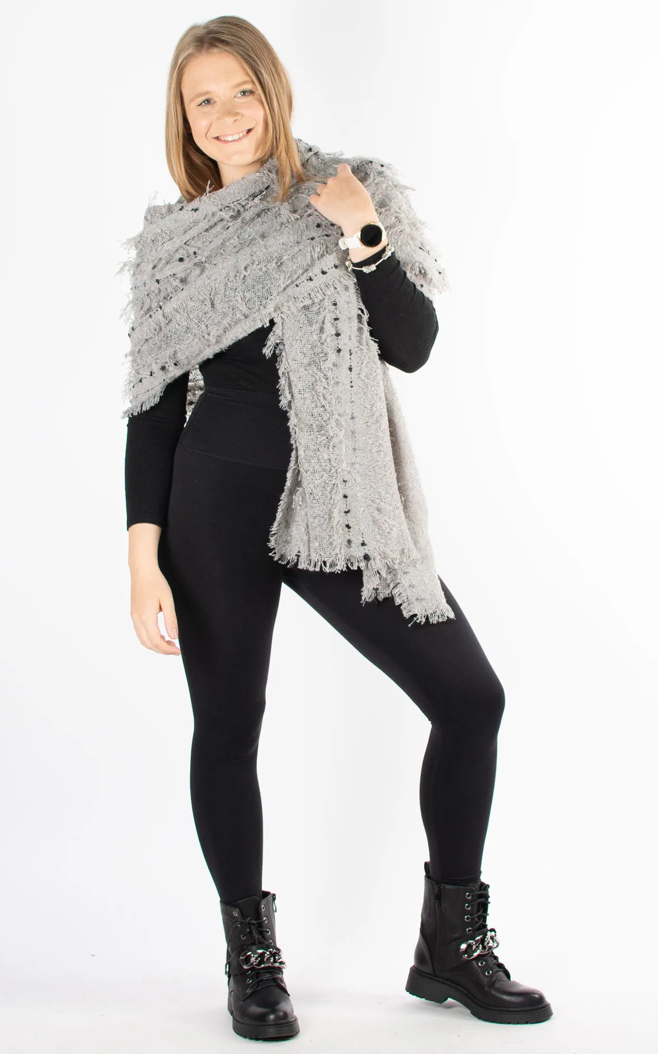 Scarf | Lines | Grey