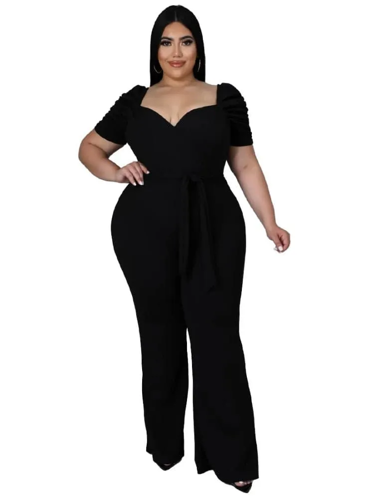 Short Sleeve Jumpsuits with Belt