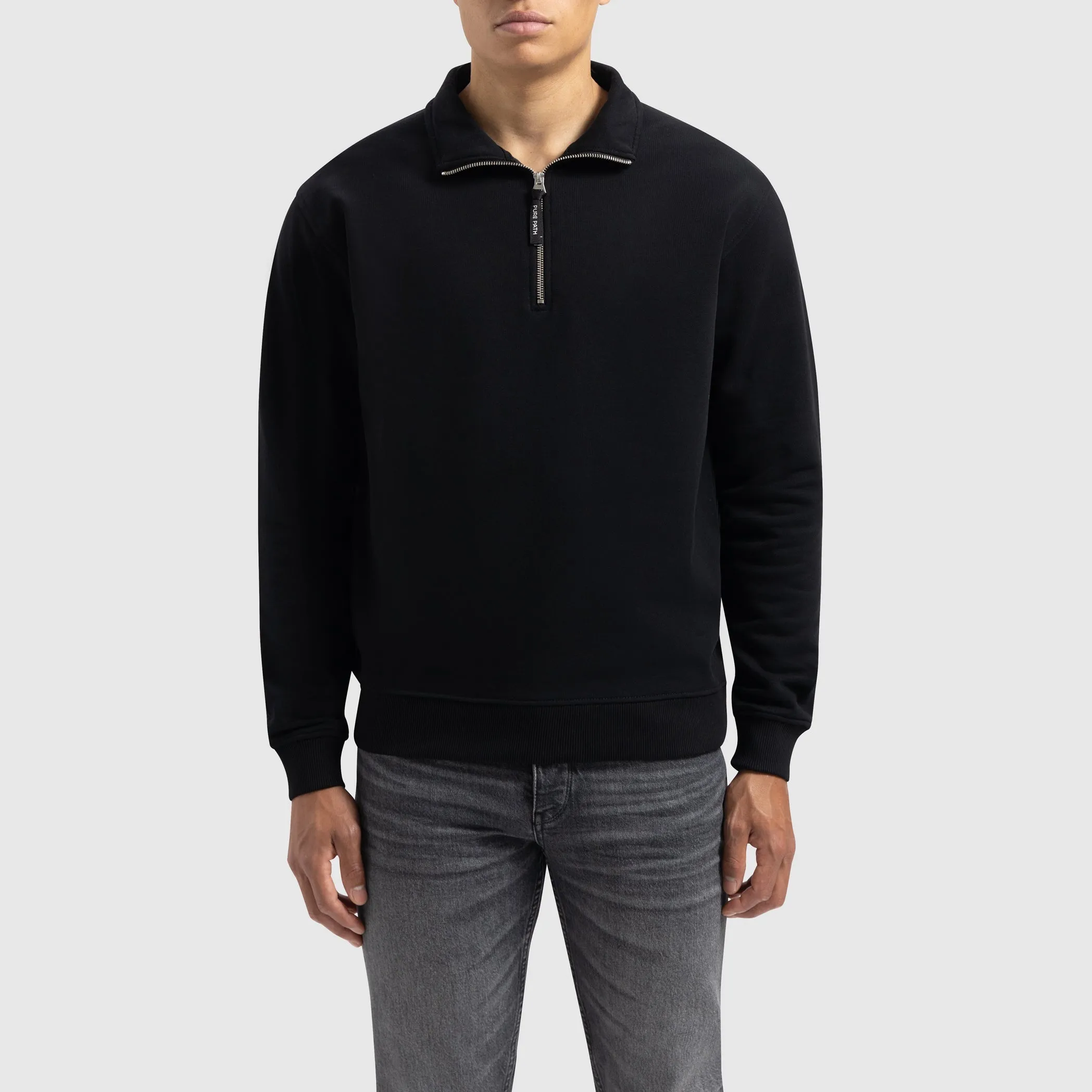 Sideline Wordmark Halfzip Sweater | Black