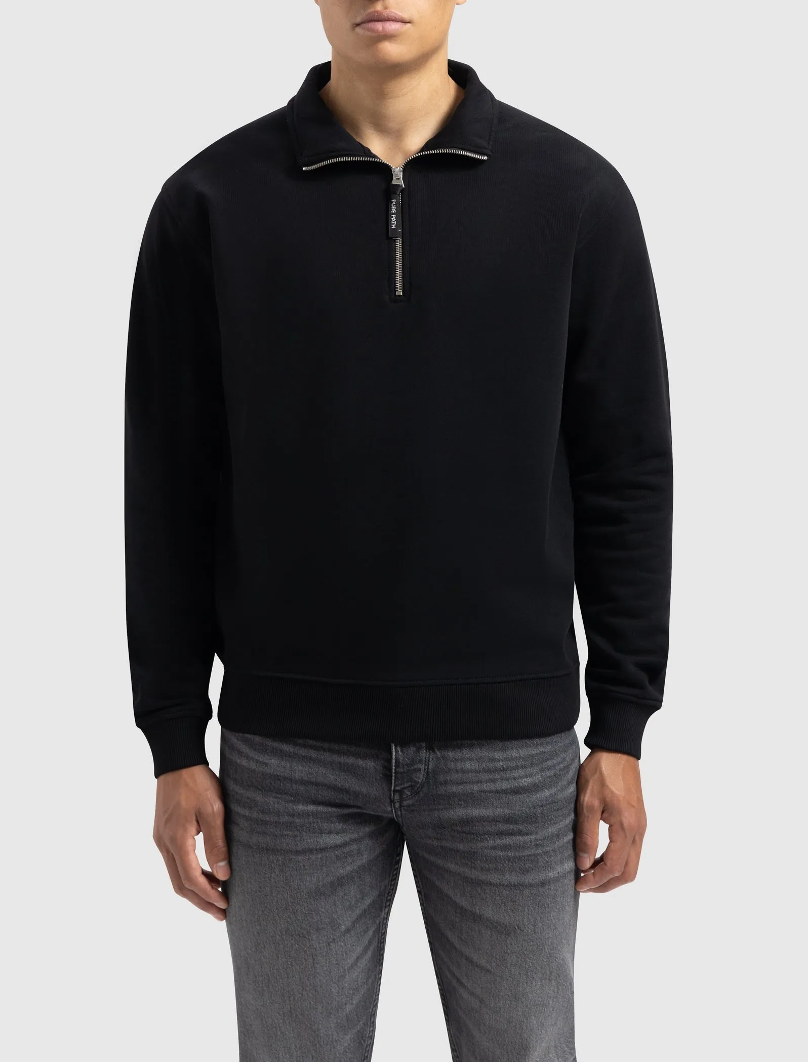 Sideline Wordmark Halfzip Sweater | Black