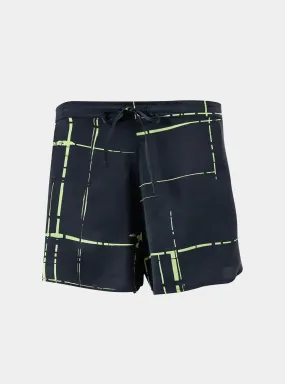 Silk Black Check Dreamscape Shorts