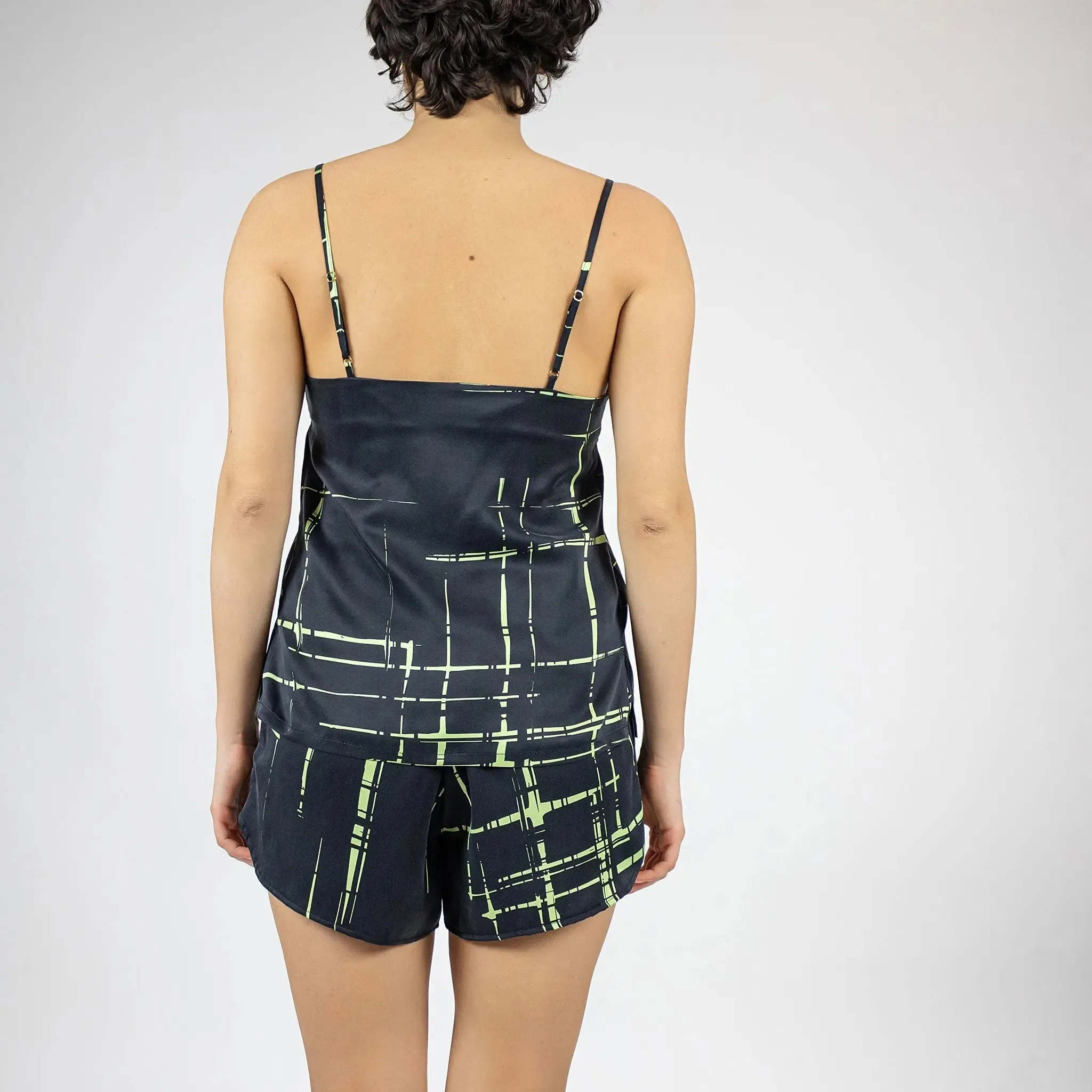 Silk Black Check Dreamscape Shorts