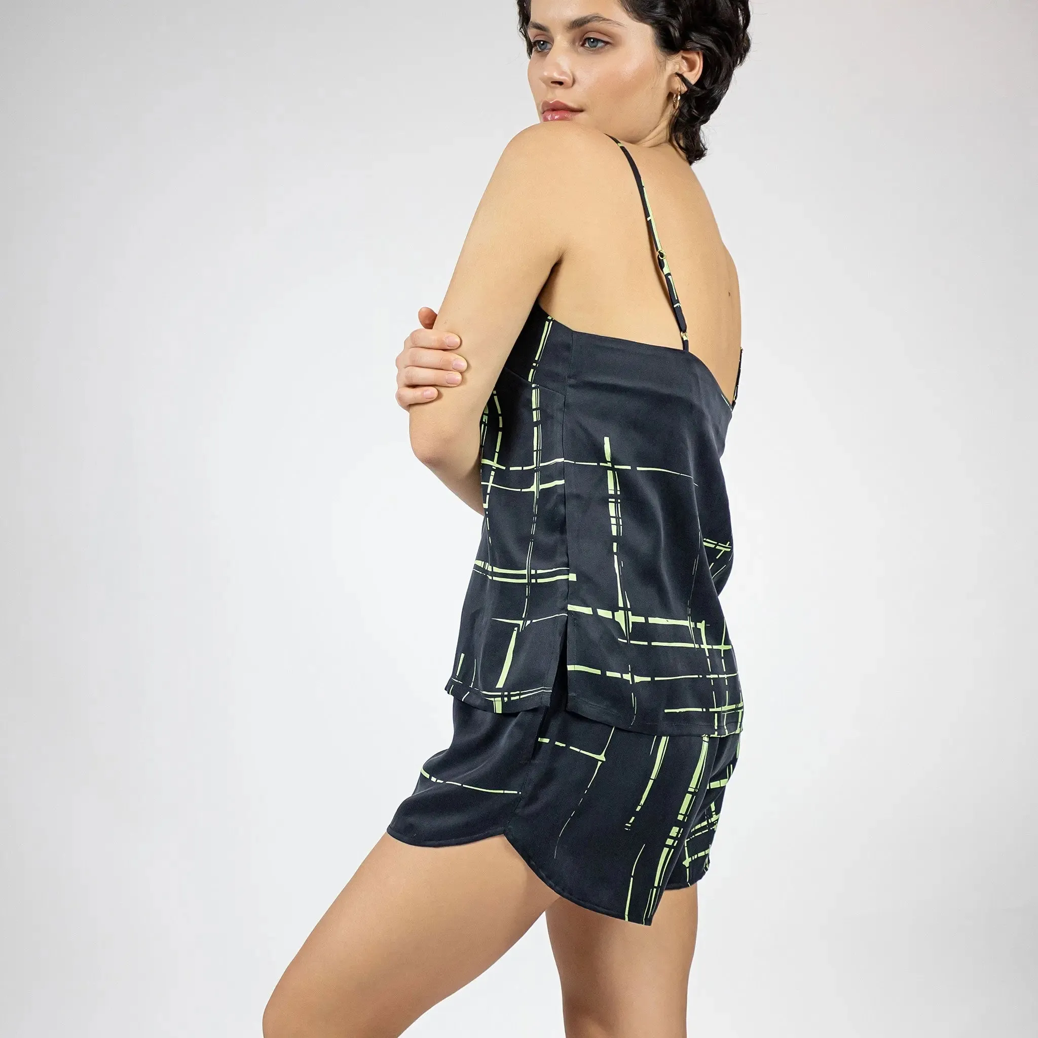 Silk Black Check Dreamscape Shorts