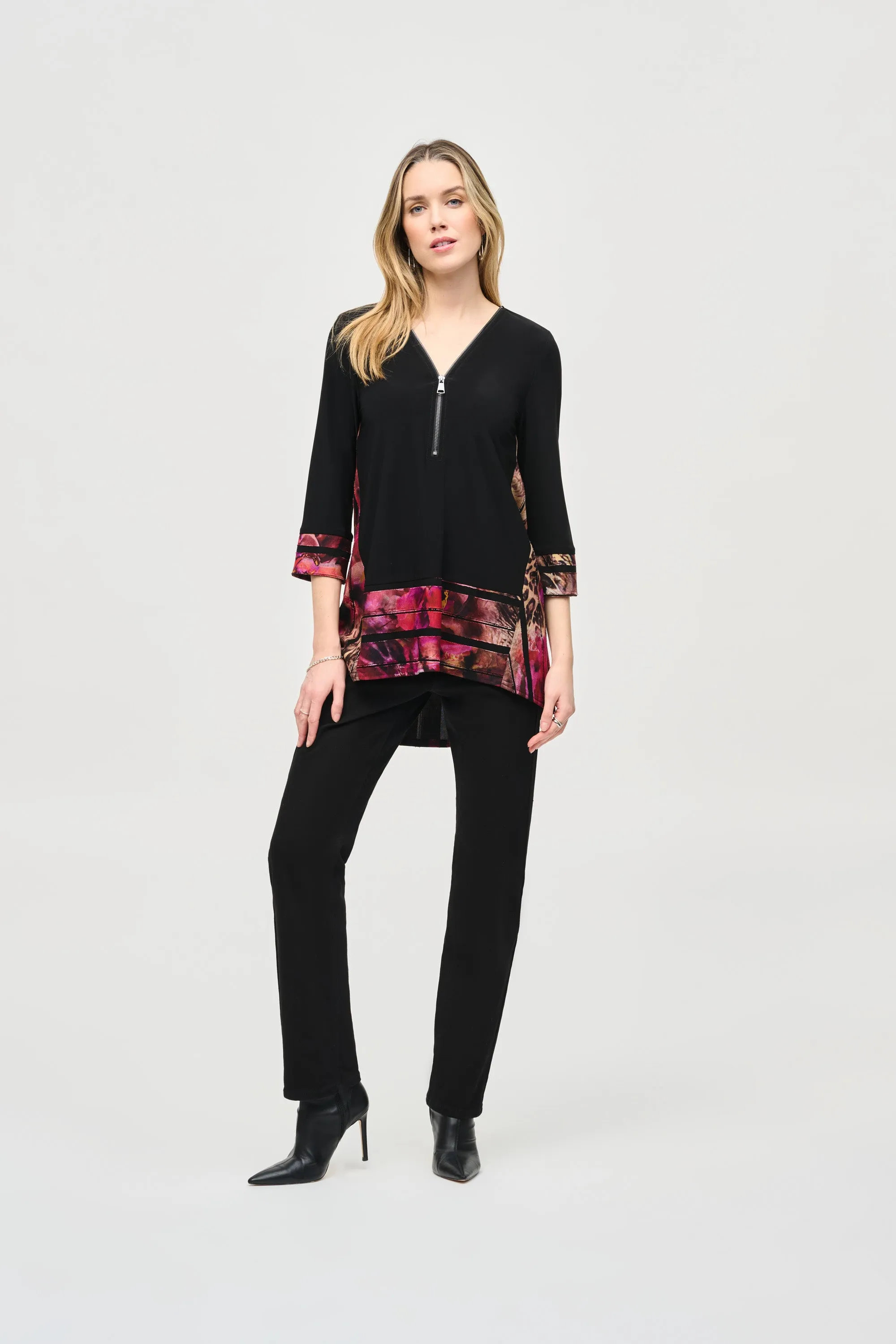 Silky Knit With Abstract Burnout Tunic