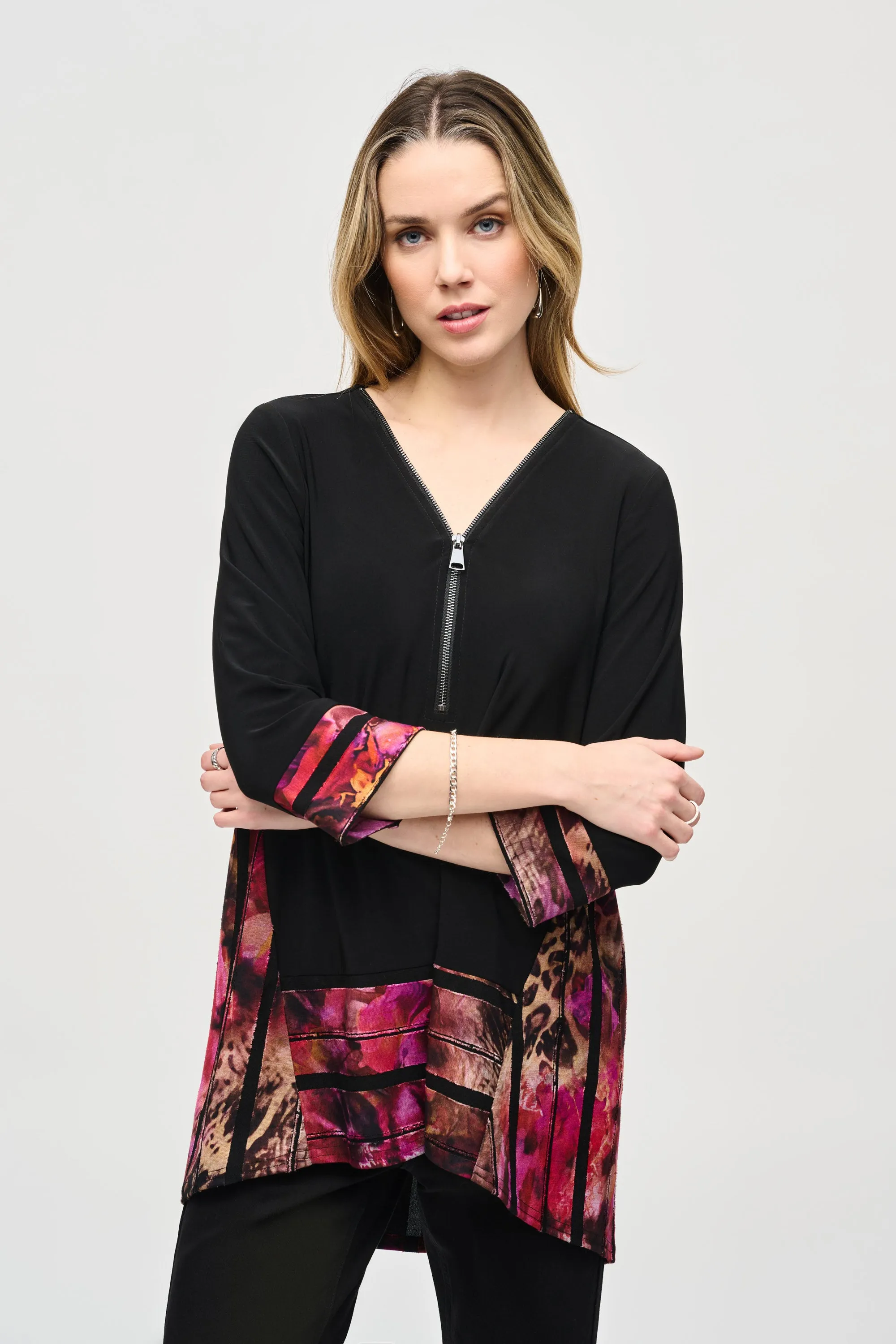 Silky Knit With Abstract Burnout Tunic