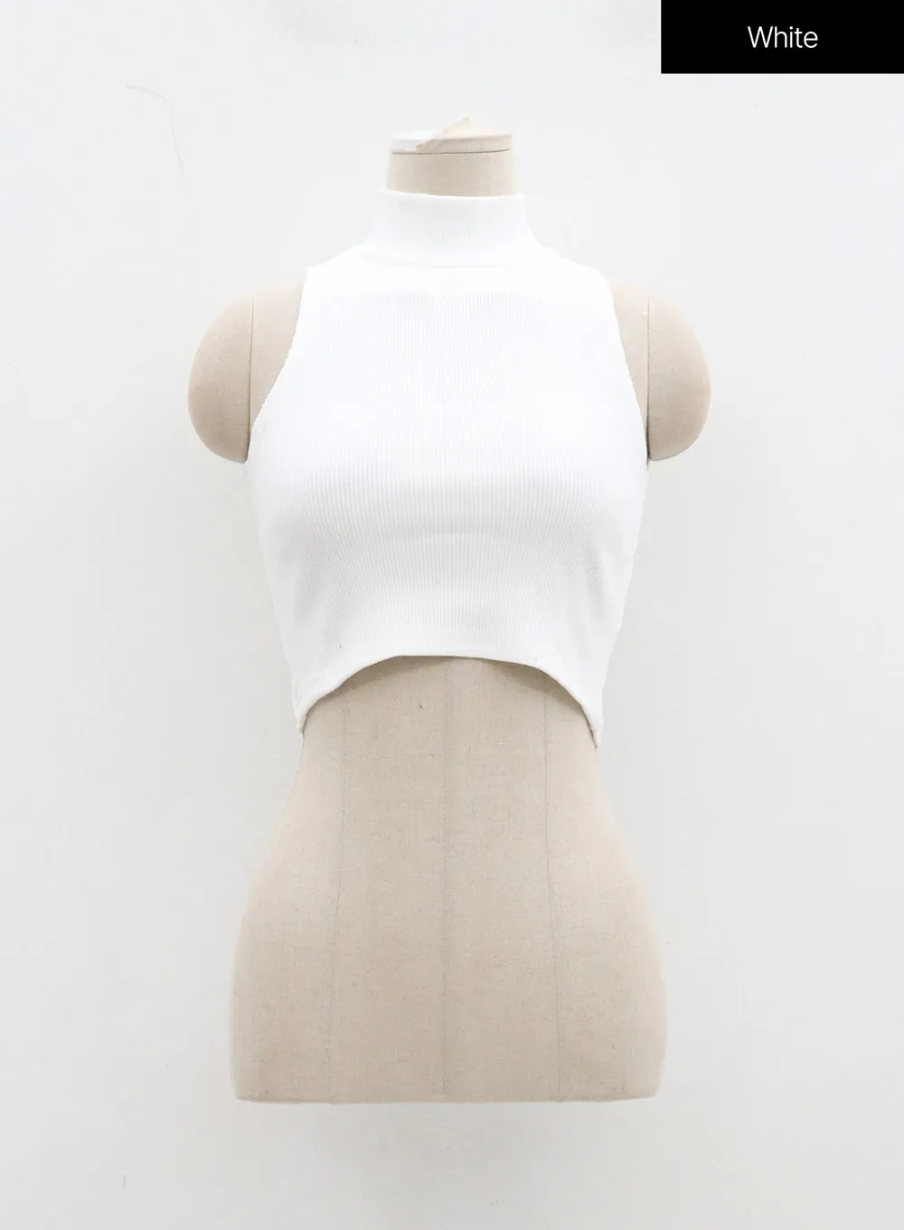 Sleeveless Cropped Turtleneck Knit Tank Top BD23