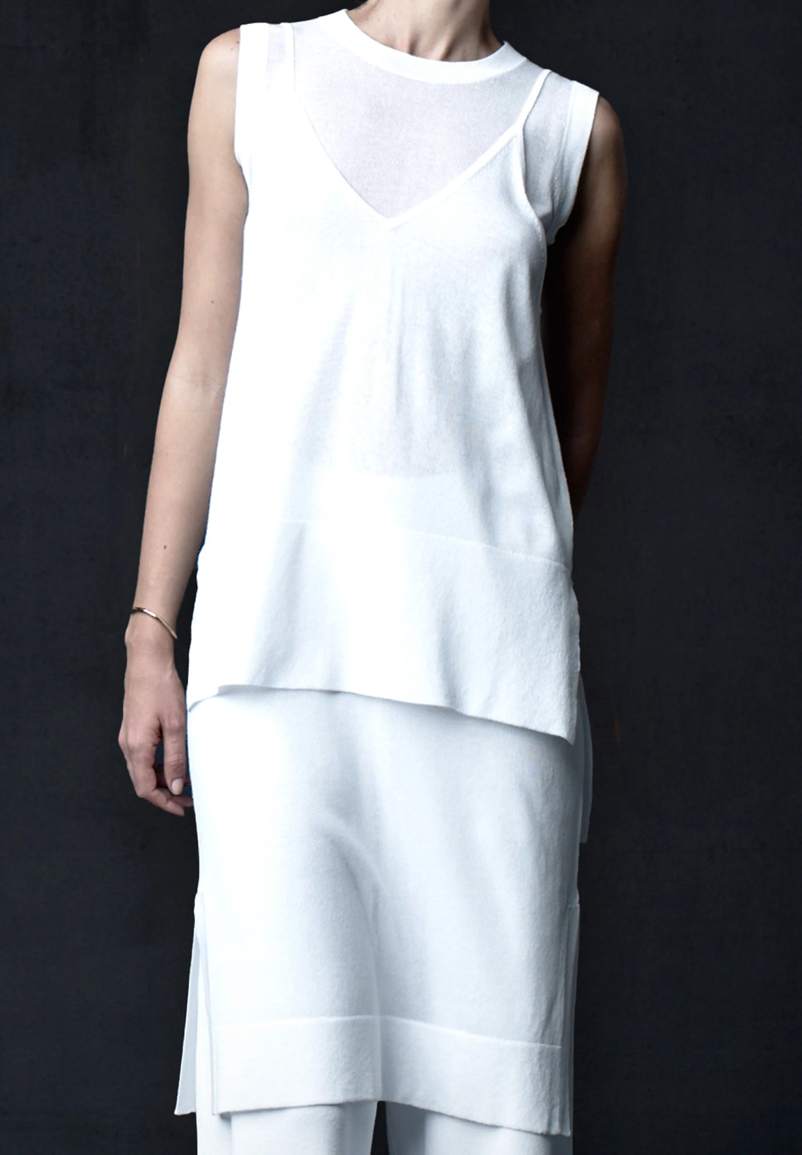 Sleeveless Tunic in White