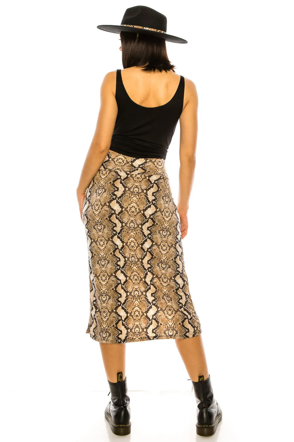 SNAKESKIN MIDI SKIRT