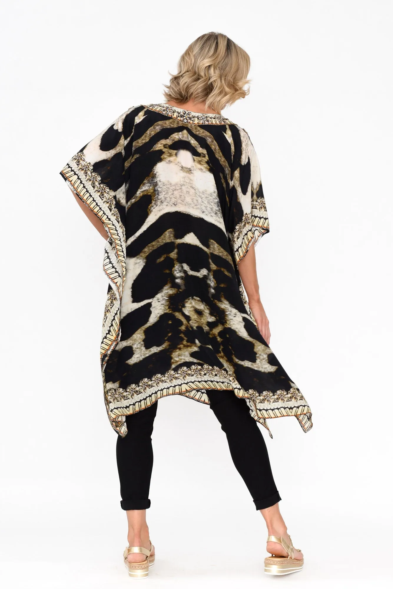 Snow Leopard Silk Kaftan