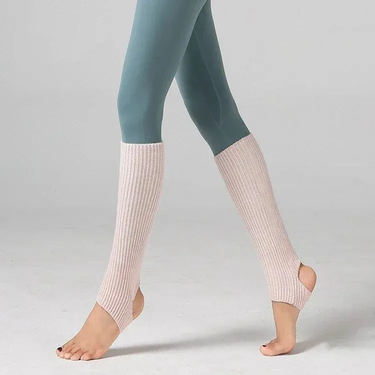 Solid Color Knitted Winter Leg Warmer Fitness Socks