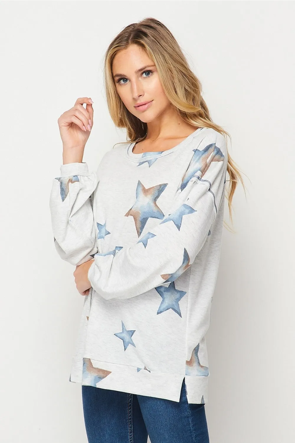 Star Print Pullover