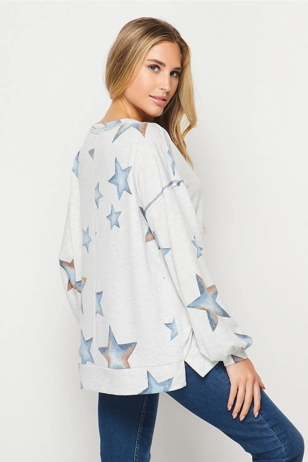 Star Print Pullover