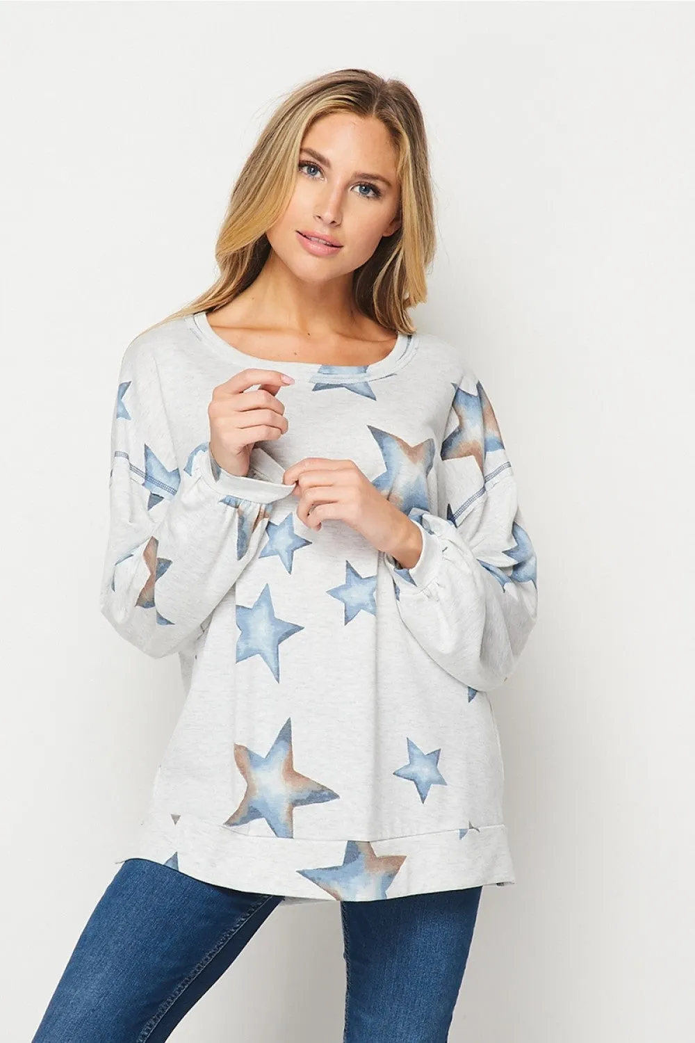 Star Print Pullover