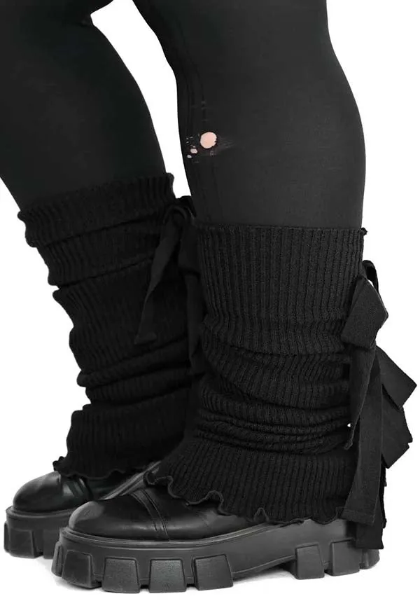 Sugar Ribbon [Black] | LEG WARMERS