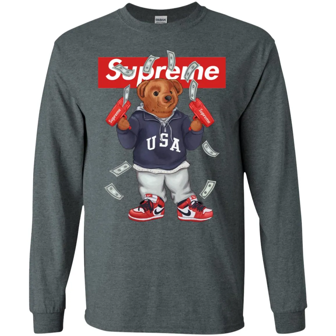 Supreme Bear Hot Trending T-shirt Men Long Sleeve Shirt