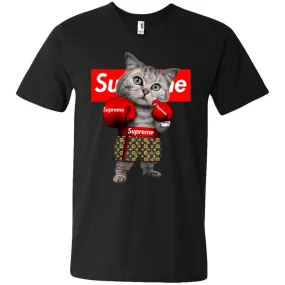 Supreme Boxing Cat Best Funny T-shirt Men V-Neck T-Shirt