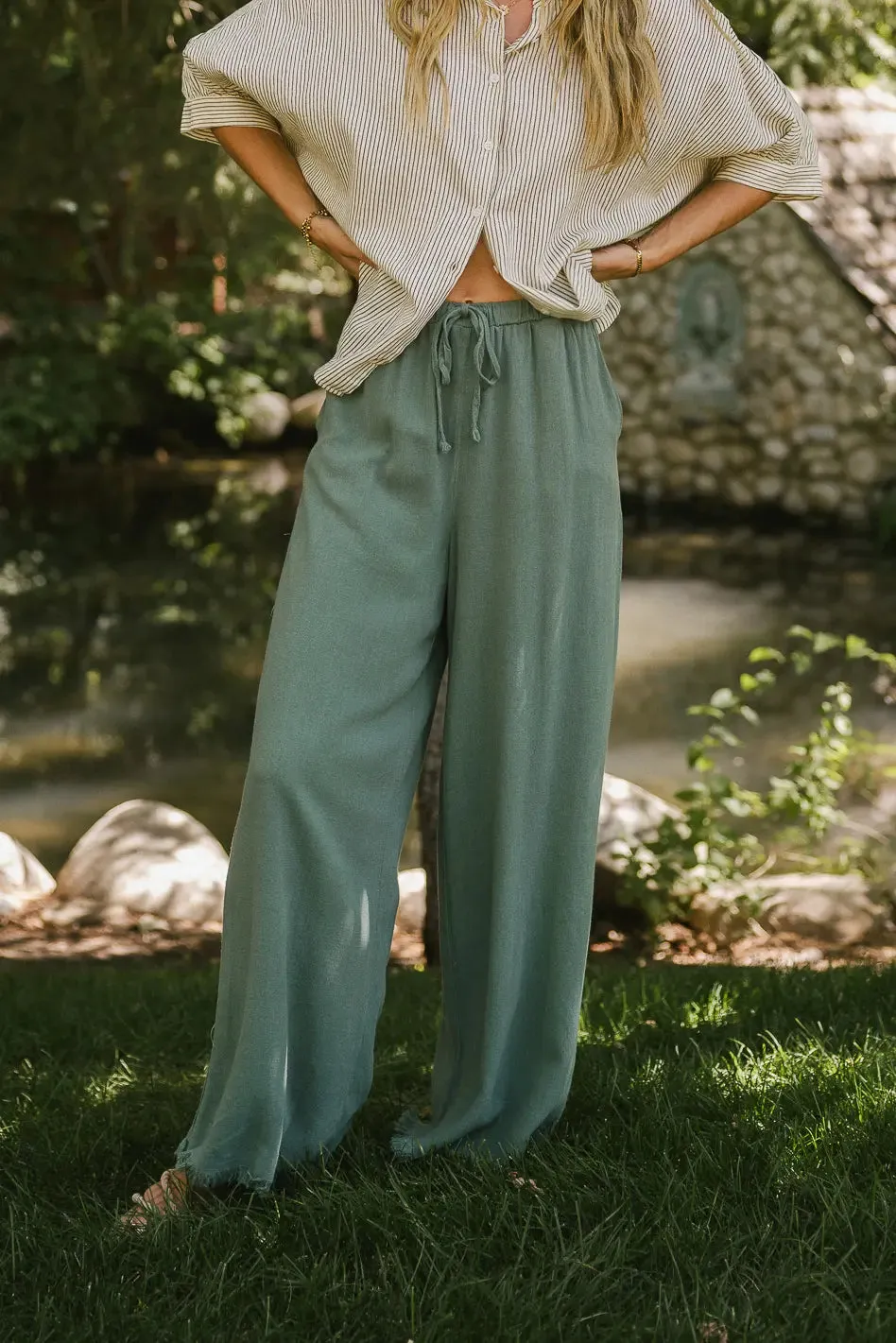 Tatum Woven Pants in Green - FINAL SALE