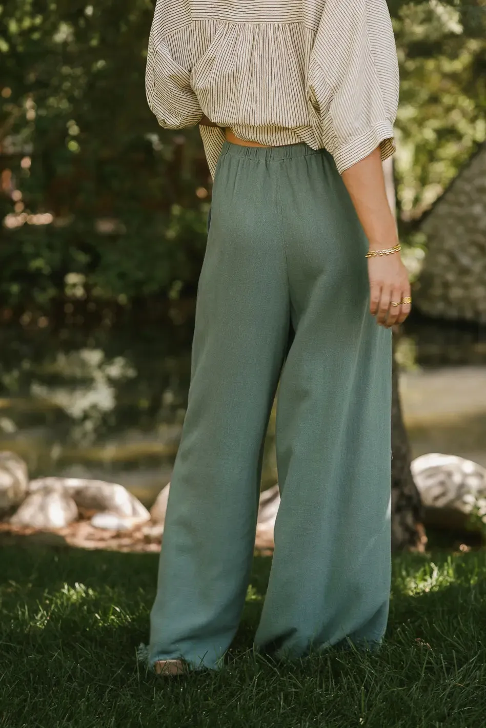 Tatum Woven Pants in Green - FINAL SALE