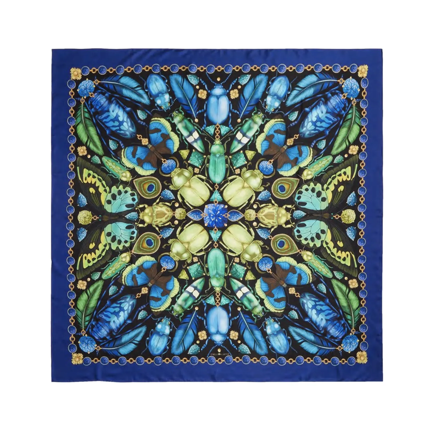 The Beetle & Jewel Silk Scarf | 130x130cm