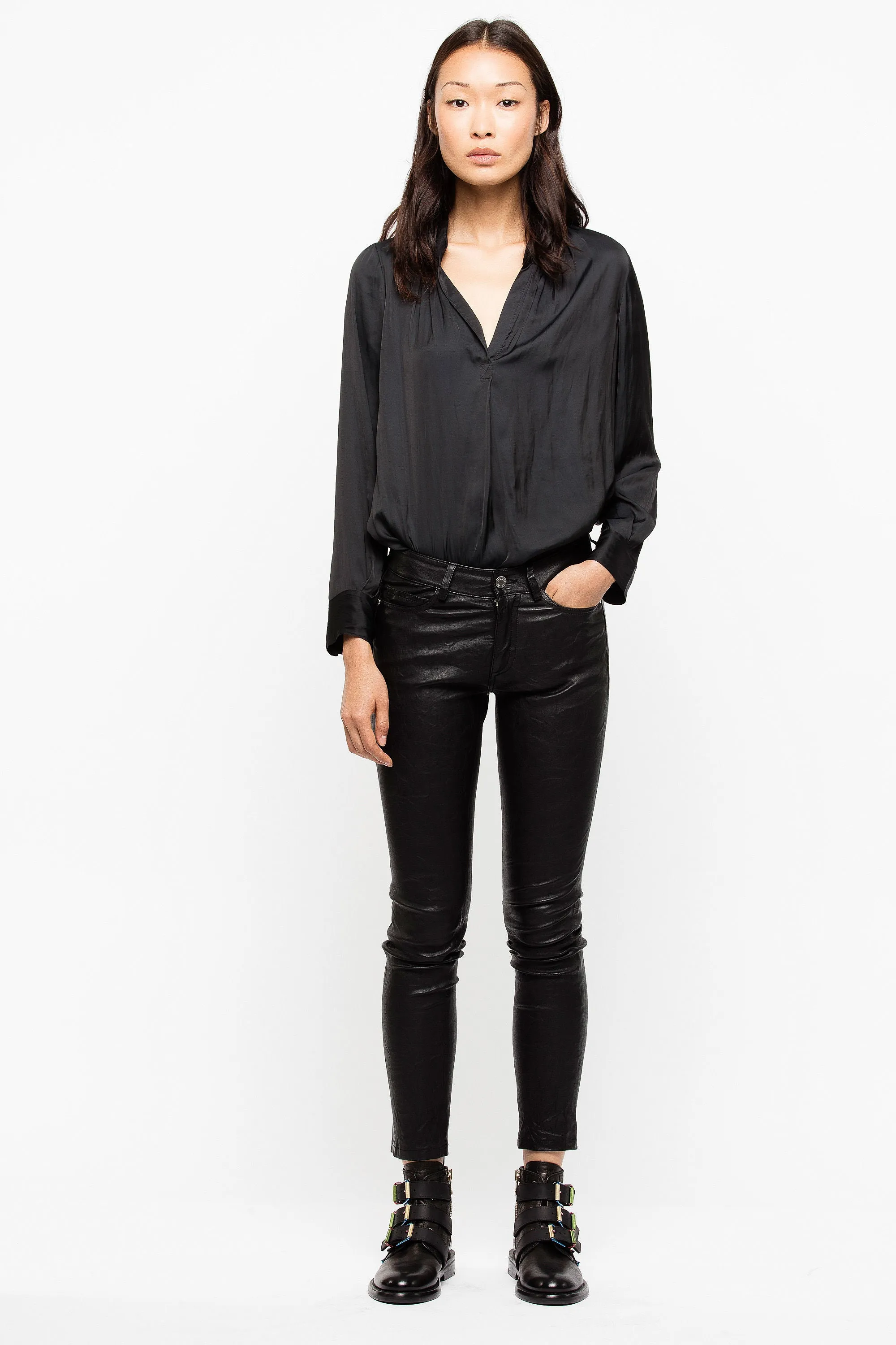 Tink Satin Tunic - Noir