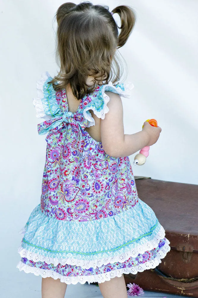 Toddler & girl's dress pdf sewing pattern  LUCY LOU sizes 1 to 10 years jumper dress or sundress.